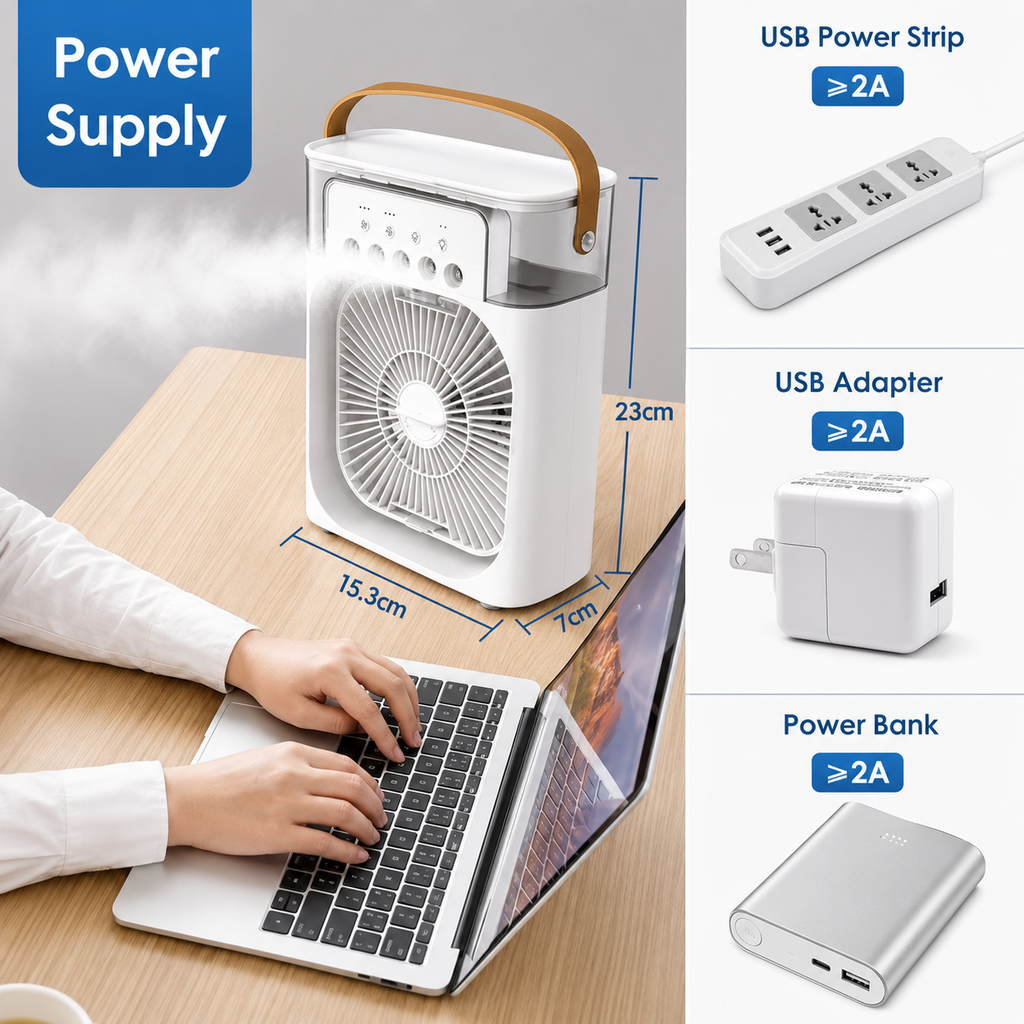 Pablo fan 3 in 1 Fan Air Conditioner Household Mini Air Cooler LED night light Humidifier Air Adjustment Fan